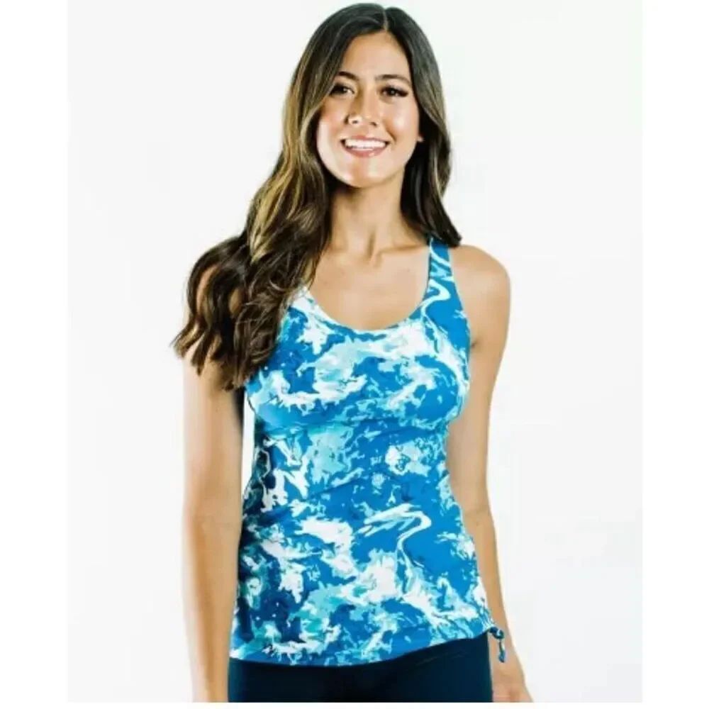 Calypsa Women's Maya Tankini Swim Top With Built-in Bra
